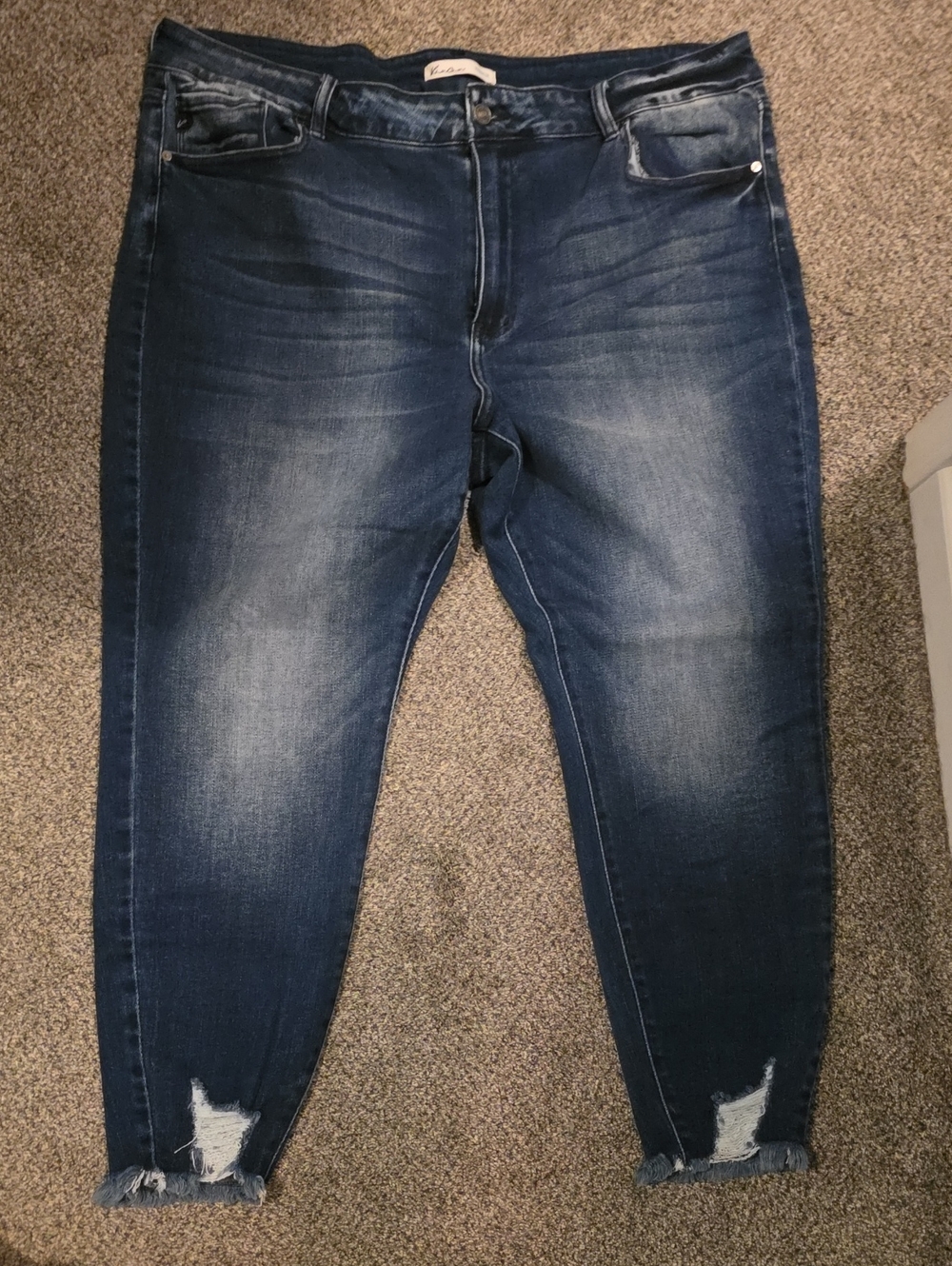 Womens KanCan Dark Blue Washed Jeans -
